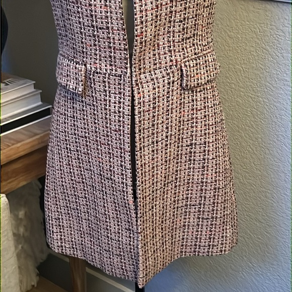 Zara Pink Tweed Sleeveless Vest Blazer Size Small - Picture 4 of 9